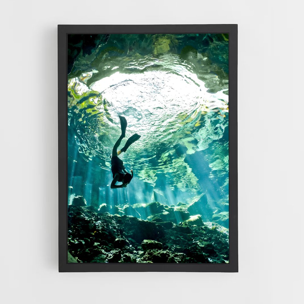 Poster Cenotes mexico cenote – affiche Plongée sous-marine (vue 2)